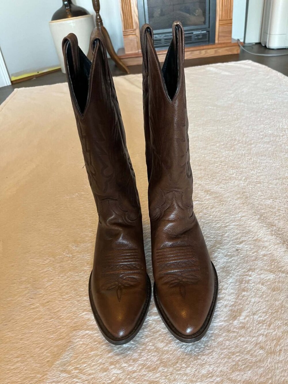 Dan Post Men's Brown Leather Western Cowboy Boots size 8EW - Picture 3 of 6